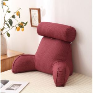 Lumbar Pillow Reading Pillow With Armrests and Round Pillow Removable Big Waist Pillow Reading Backrest Office Chair