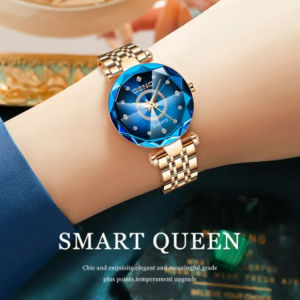 Heart of the Sea Star Diamond Face Quartz Solid Steel Strap Waterproof Watch