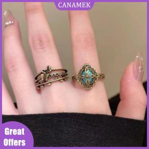 CANAMEK✨ Y2k Demon Heart Zircon Opening Adjustable Rings For Women Vintage Personality Rings Party Jewelry Accessories Gifts