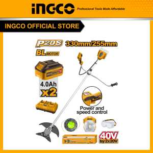 INGCO Máy cắt cỏ dùng pin 2x20V-255mm (kèm 2pin và sạc) CSTLI202522