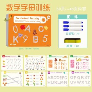 Magical Tracing Workbook Edukasi Menggambar 48 Page Buku Kerja Pena yang Dapat Dihapus Mainan Edukasi