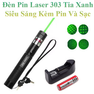 Đèn Pin Chiếu Tia Xanh Tia Đỏ Laser 303 Và Bộ Sạc Cao Cấp