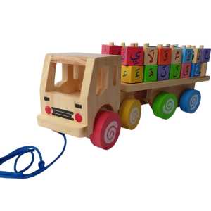 Truk Jumbo Hijaiyah Mainan Balok Susun Mobil Mobilan Huruf Hijaiyah Mainan Kayu Montessori Toys