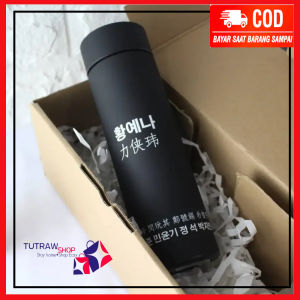 Termos Botol Minum Tumbler Kopi Tahan Panas 500ml Tumblr BTS SUGA Costum Sakura Laser Grafir Nama dan Logo Karakter Cewek Cowok Aesthetic Korea Murah