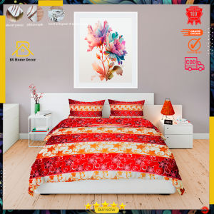 Sprei katun motif batik flowers. aesthetic anti geser king size |sprei double|sprei queen