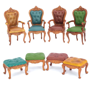 Realistic Vintage Chair Realistic Garden Stool Pretend Play for Kids Role Display Chair Model Toy 1:12 Doll House