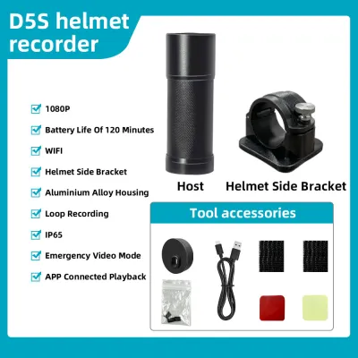 VSYS D5S Motorcycle Camera 1080P HD Sports Camera Motorcycle Electric Vehicle Waterproof Portable 360° Handlebar Recorder With OLED Display Wired ControllerGPSTPMS
