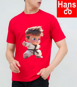 Kaos Pria 3 Dimensi Motif Animasi Karate Kids Tshirt Oblong Katun 24s H0224 By Hans & co