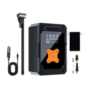 Máy bơm lốp kỹ thuật số xe di động Máy nén khí cho xe máy xe bóng Ống bơm hơi với đèn pin sạc dự phòng chức năng