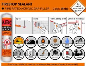 ABC Fire Stop Sealant Acrylic Paintable Fire Stop Sealant 300ml
