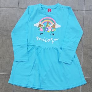 DD Dress Unicorn Lengan Panjang Anak Cewek Perempuan Flower Kids 1-4 Tahun ACS