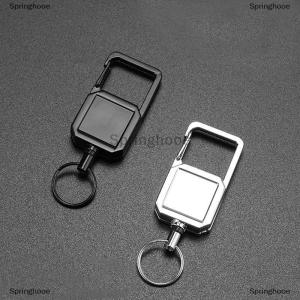 [COD] Springhooe 1Pc Steel Wire Rope High Resilience Retractable Key Chain Outdoor Carabiner