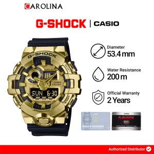 Jam Tangan Pria Casio G-Shock G-Steel GM-700G-9A Gold Metalic Dial Black Rubber Band