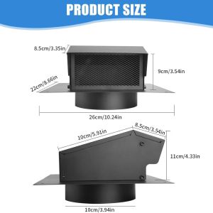 stainless steel roof vent caps for bathrooms 4-inch 6-inch roof vents