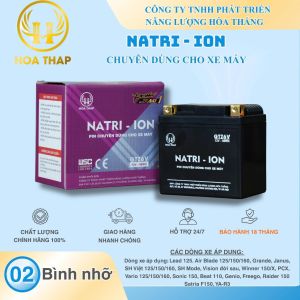 Bình Ắc Quy khô GTZ6V (12V-48wh) dùng cho xe Grande Vision Lead125Sh ViệtWinner Air Blade vỏ cải tiến màu đen BH 18 tháng