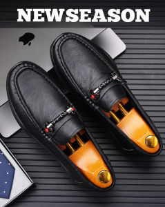 Sepatu flat bisnis pria slip on casual sepatu kulit kerja kantor sp354