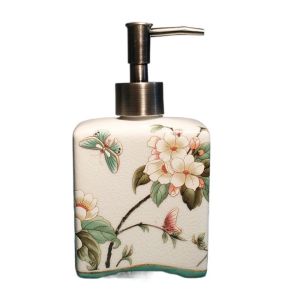 MILAN Vintage Hand Soap Dispenser Chinese Style Refillable Shampoo Container Easy To Clean Removable Ceramic Soap Bottle Home