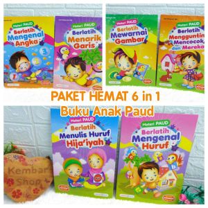 PAUD-LM [KOMPLIT BANGET!] PAKET HEMAT 6 in 1 Buku anak paud paket besar full colour Uun Setiyarsih