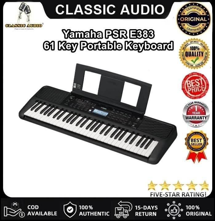 Yamaha PSR-E383 61 Key Portable Keyboard new upgraded classic audio  (original)