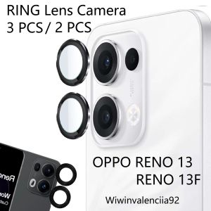 RING 3 - 2 PCS OPPO Reno 13 / 13F / 12 / 12PRO FUL Camera Full Frame Tempered kaca/Glass Metal Ful Cover Pelindung Lens/Lensa Kamera BLACK Gold Silver Merah Burgundy RED Hijau Bazel-Bezel-Bazzel Bening + 1 Set Reno12 Reno13F 12 4g 5g Reno13 PRO 3 Layar