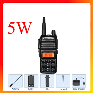 Baofeng UV-82 5W 8W UV82 Radio Long Rnage Walkie Talkie Portable Two Way Radio Dual Band Handheld Rechargeable Amateur Radio Mobile VHF UHF Transceiver High Capacity Radio for Ourdoor Hunting Traveling Camping Climbing