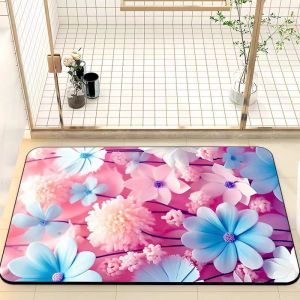 🔰 SG TRUST > Diatom Mud Pad (50x80cm) 3D Visual Flat Super Absorbent Floor Mat Toilet Bath Kitchen Anti-Slip Carpet