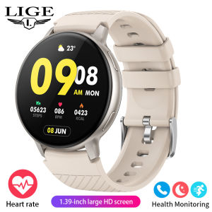 LIGE 1.39 Inch IPS Full Touch Screen Sports Smart Watch Men Bluetooth Call & Heart Rate Multifunctional Health Tracker Women Jam Tangan Lelaki