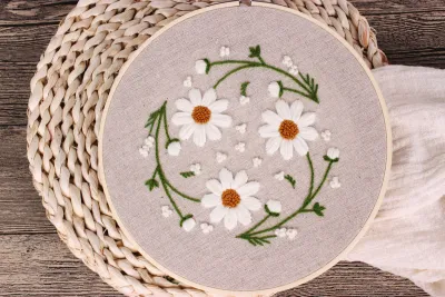 Embroidery Kit /DIY/ Flower Series Embroidery Needlework/Hand Embroidery/Beginner Embroidery/Set Sulaman/菊花系列刺绣材料包