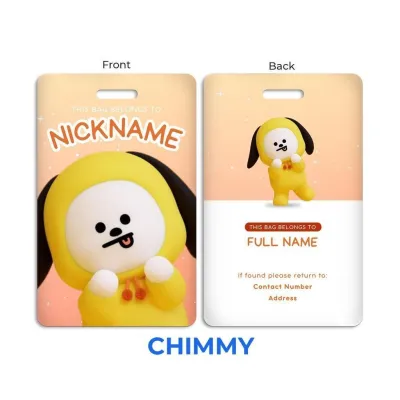 [SG FREE DELIVERY🚚]Bag Tag ( BT21 ) Personalized Acrylic Custom Kids Luggage Tags Cute Cartoon Style Customizable name