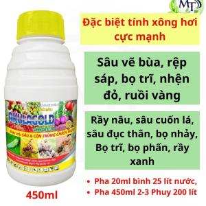 [6 Chai] Xông hơi mạnh AKULAGOLD 260EW 450ml sâu vẽ bùa rệp sáp bọ trĩ nhện đỏ ruồi vàng Rầy nâu sâu cuốn lá sâu đục thân bọ nhảy Bọ trĩ bọ phấn trắng rầy phấn trắng date mới