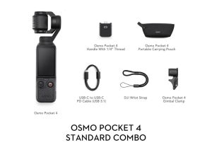 DJI Osmo Pocket 4 - Handheld | 1"CMOS & 4K/240FPS | 14-Stop Dynamic Range | Built-in Film Tones | 1TB Internal Storage