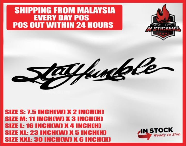 thumbnail image 2 of Stay Humble Racing Honda JDM Funny Drift Decal – Custom Vinyl Car Window Sticker – Any Size Available 2 of 3