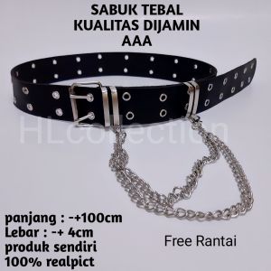 TERLARIS RING BELT FREE RANTAI/RING BELT KOREA GRUNGE/IKAT PINGGANG WANITA\nRING BELT CHAIN IKAT PINGGANG WANITA FREE RANTAI