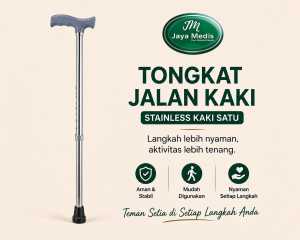 Tongkat Jalan Kaki Stainless Kaki Satu