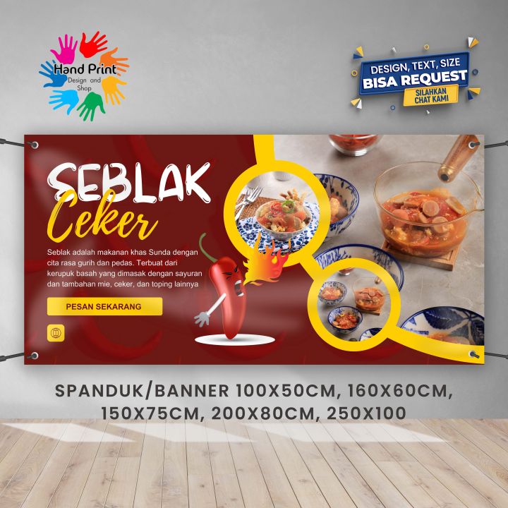 Spanduk Banner Seblak Jajanan Angkringan Pedas Seafood Restoran Bisa Request Desain Lazada 0484