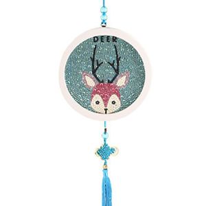 DIY 5D Diamond Painting Lukisan Karakter Dengan Frame Bundar Tassel