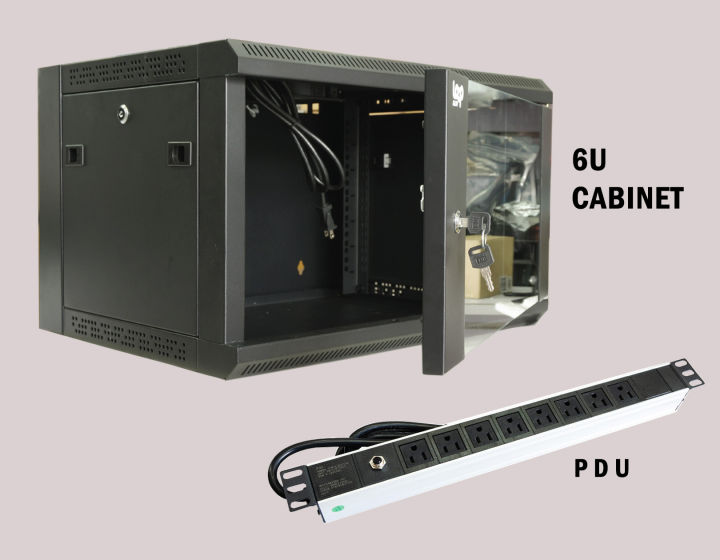 LOOP ALLOY 6U Server Rack Cabinet with PDU (For Self-Assembly) Wall ...