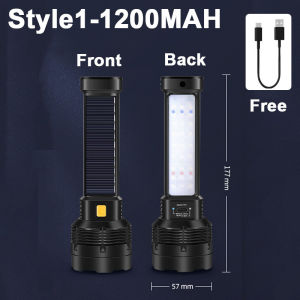 Solar LED Flashlight USB Charging Super Bright Portable Torch Light outdoor Waterproof Camping Emergency 手电筒