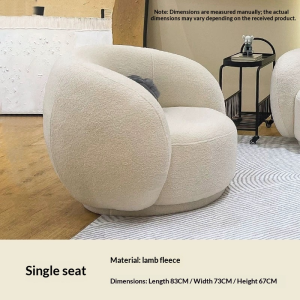 Nordic simple living room sofa small apartment lamb velvet light luxury cream style clothing store curved sofa