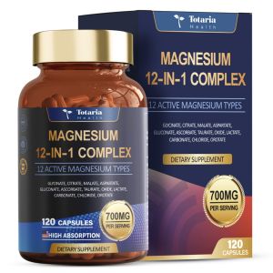 Totaria Vegan 12 in 1 Magnesium Complex 700mg Multi Types Magnesium Nutritional Supplement 120s