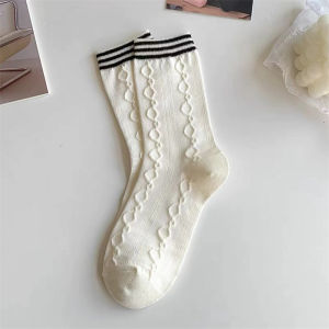 🔥Nadines🔥ถุงเท้า jk สีขาวของผู้หญิง ฤดูใบไม้ผลิและฤดูร้อนถุงเท้าผ้าฝ้ายโลลิต้าบาง ๆ ถุงเท้าลูกไม้ที่เป็นมิตรกับผิวหนังและนุ่มระบายอากาศได้