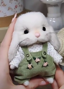 Soft Fabric Keychain Pendant Fashionable Soft Gardener Rabbits Plush Pendant Charm for Handbags and Keychains