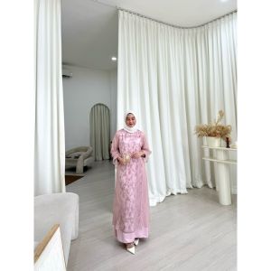 Bella Dress Silk mix Brukat Premium Gamis Kondangan Wanita Dress Muslim Pesta Fashion Wanita Muslim