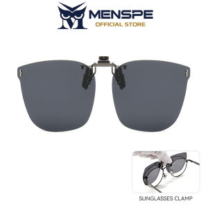 MENSPE Clip On Sunglasses Polarized TR90 Frame Large Lightweight Anti-Glare Men Women Outdoor Sunglasses 180° Flip Up Driving Glasses for Prescription Glasses