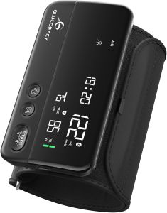 กลูโคเรซี เครื่องวัดความดันโลหิตแขนบน เครื่องวัดความดันโลหิตแบบชาร์จได้ เครื่องวัดความดันโลหิตสำหรับใช้ในบ้าน การออกแบบแบบพกพาชิ้นเดียว แขนที่ปรับได้ในช่วงกว้าง 10.6"-16.5" หน้าจอขนาดใหญ่