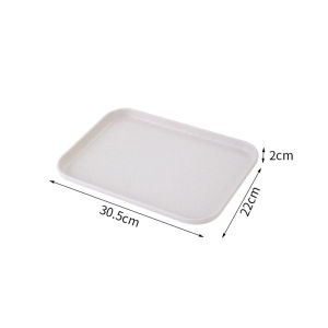 B.F. 3 Colors Wheat Straw Tray Unbreakable Lightweight Dinner Dishes for Restaurant Kitchen Hotel School Lunch