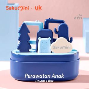 Sakumini Gunting Kuku Bayi 6in1 Baby Nail Clipper Set Care / manicure set / perawatan kuku anak bayi / alat perawatan anak bayi / potongan kuku /  gunting kuku bayi / ear pick / picker ear / pembersih kuping / korek kuping LED