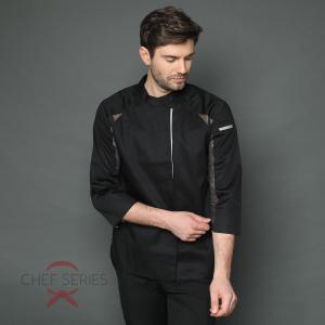 Chef Series Diamond Series Tangan Panjang Baju Koki - Hitam