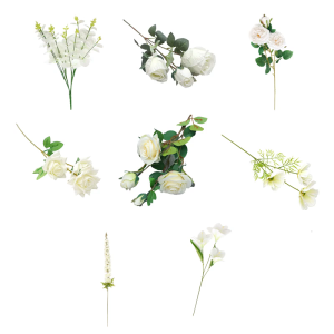 Artificial Flower with Realistic Leaf For Bridals Bouquets Wedding Reception Decoration Home Vase Floral Arrangement