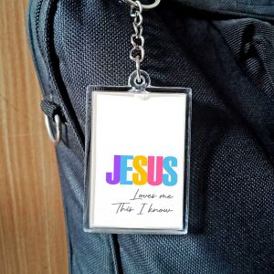 Gantungan kunci akrilik kristen gantungan tas sekolah minggu isi ayat alkitab untuk kado natal kado paskah kado babtis souvenir kristen